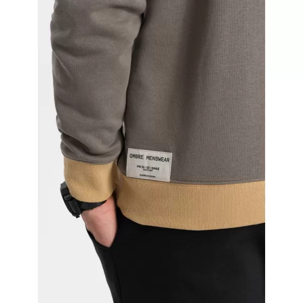  Muška dukserica OMBRE OM-SSNZ-0130 KAKI 