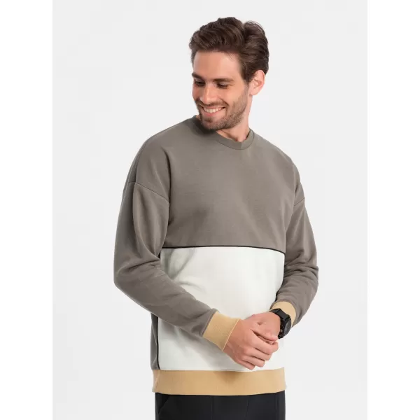 Muška dukserica OMBRE OM-SSNZ-0130 KAKI 