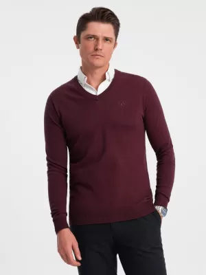 Muški džemper OMBRE OM-SWSW-0102 KESTEN