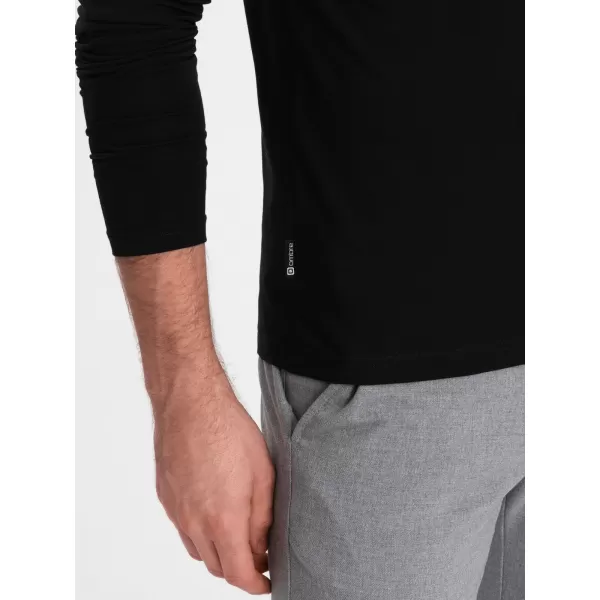  Muški majica s dugim rukavom OMBRE OM-LSCL-0110 CRNI 