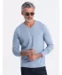 Muški majica s dugim rukavom OMBRE OM-LSBL-0108 PLAVI TRAPER