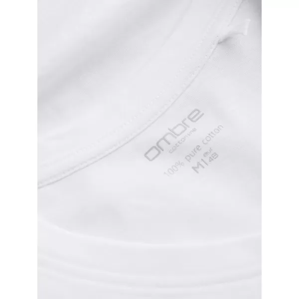  Muški majica s dugim rukavom OMBRE OM-LSBL-0108 BIJELA 