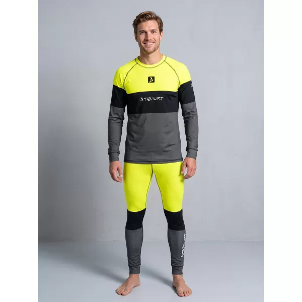  Vrhunska muška funkcionalna termo majica dugih rukava ALTISPORT VOJ/ALM051TER01 NEON ŽUTA/SIVA 