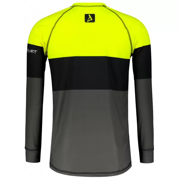  Vrhunska muška funkcionalna termo majica dugih rukava ALTISPORT VOJ/ALM051TER01 NEON ŽUTA/SIVA 