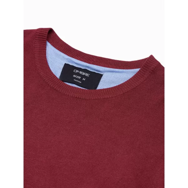  Muški džemper OMBRE OM-SWBS-0106 BURGUNDIJSKI 
