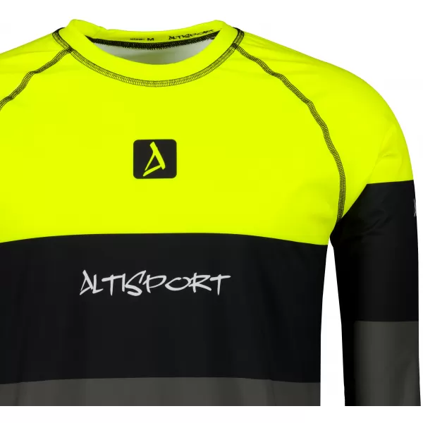  Vrhunska muška funkcionalna termo majica dugih rukava ALTISPORT VOJ/ALM051TER01 NEON ŽUTA/SIVA 