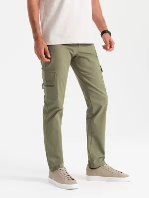 Hlače OMBRE OM-PACG-0204 MASLINA