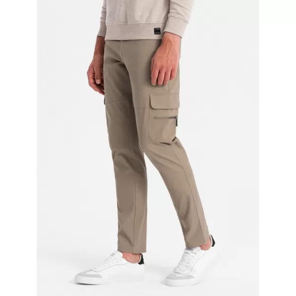  Hlače OMBRE OM-PACG-0204 KAKI 