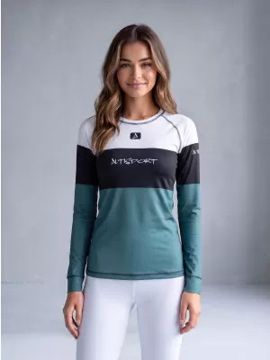 Ženska premium funkcionalna termo majica dugih rukava ALTISPORT VOJ/ALW051TER01 BIJELO ZELENA