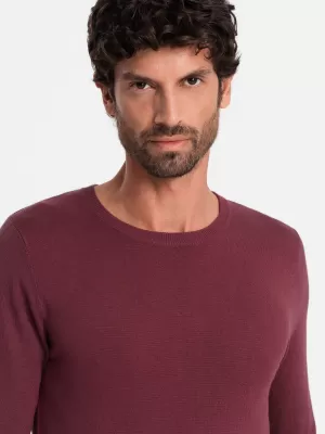 Muški džemper OMBRE OM-SWBS-0106 BURGUNDIJSKI