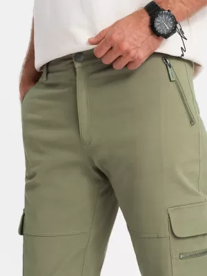 Hlače OMBRE OM-PACG-0204 MASLINA