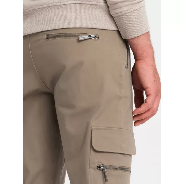  Hlače OMBRE OM-PACG-0204 KAKI 