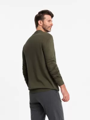 Muški džemper OMBRE OM-SWTN-0100 KAKI