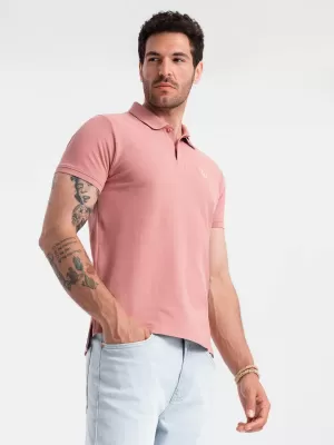 Muška marka s ovratnikom OMBRE OM-POBS-0100 TAMNO RUŽIČASTI