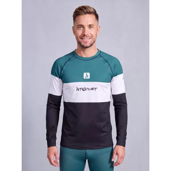  Vrhunska muška funkcionalna termo majica dugih rukava ALTISPORT VOJ/ALM051TER01 KEROZIN/CRNA 