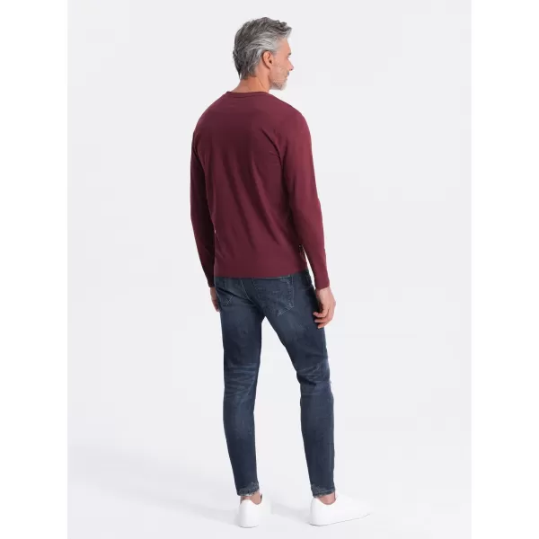  Muški majica s dugim rukavom OMBRE OM-LSBL-0108 KESTEN 
