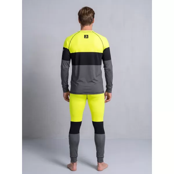  Vrhunska muška funkcionalna termo majica dugih rukava ALTISPORT VOJ/ALM051TER01 NEON ŽUTA/SIVA 