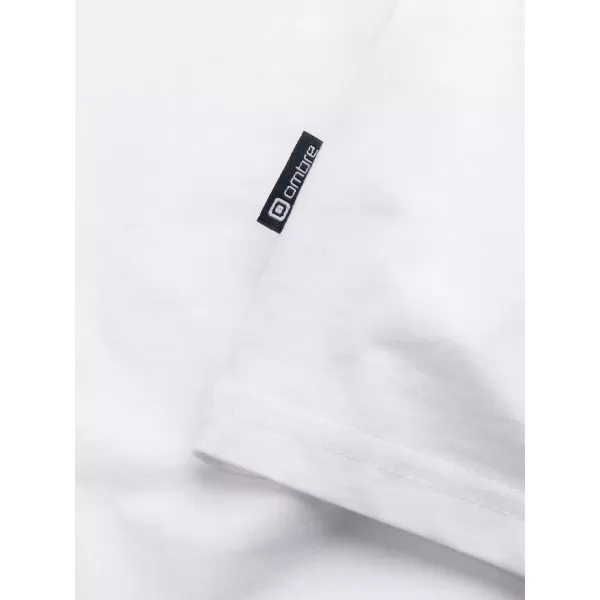  Muški majica s dugim rukavom OMBRE OM-LSBL-0108 BIJELA 