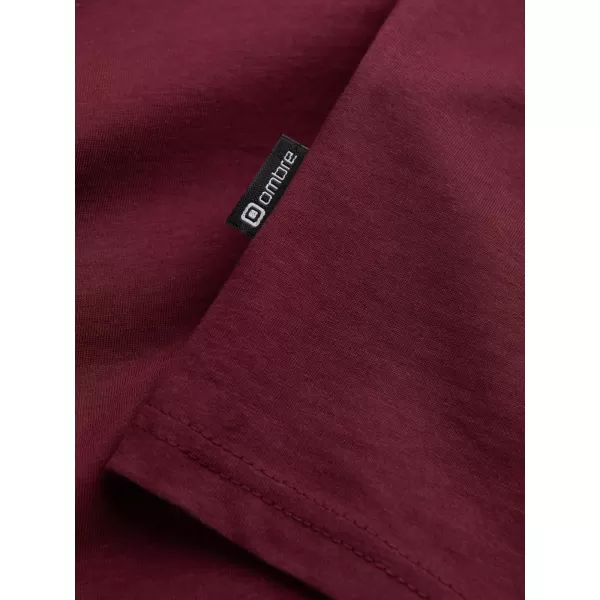  Muški majica s dugim rukavom OMBRE OM-LSBL-0108 KESTEN 