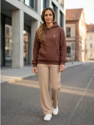 Ženski sweatshirt ALTISPORT BYB/ALW002BY289 ČOKOLADNO SMEĐA