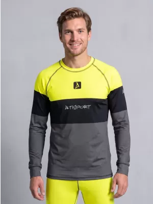Vrhunska muška funkcionalna termo majica dugih rukava ALTISPORT VOJ/ALM051TER01 NEON ŽUTA/SIVA