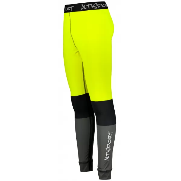  Muške premium funkcionalne termo hlače ALTISPORT VOJ/ALM051TER02 NEON ŽUTA/SIVA 