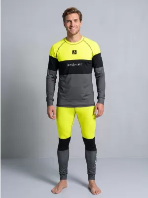 Muške premium funkcionalne termo hlače ALTISPORT VOJ/ALM051TER02 NEON ŽUTA/SIVA