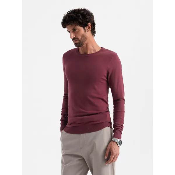  Muški džemper OMBRE OM-SWBS-0106 BURGUNDIJSKI 