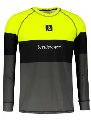 Vrhunska muška funkcionalna termo majica dugih rukava ALTISPORT VOJ/ALM051TER01 NEON ŽUTA/SIVA