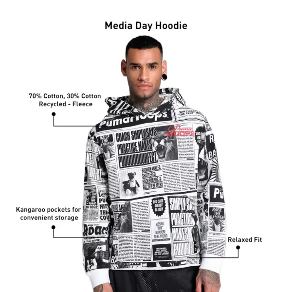 Muški sweatshirt PUMA MEDIA DAY HOODIE CRNA 