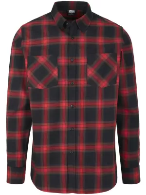 Košulja URBAN CLASSICS TB3195 CRNA/CRVENA