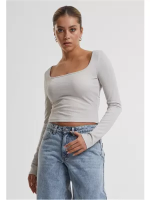 Ženska majica kratkih rukava URBAN CLASSICS TB6996 BIJELO/PIJESAK
