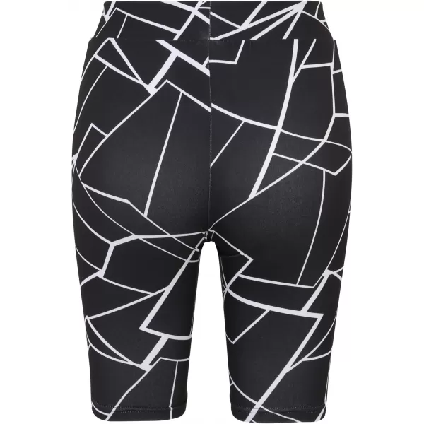  Ženske kratke hlače URBAN CLASSICS TB4346A GEOMETRIJSKA CRNA/CRNA 