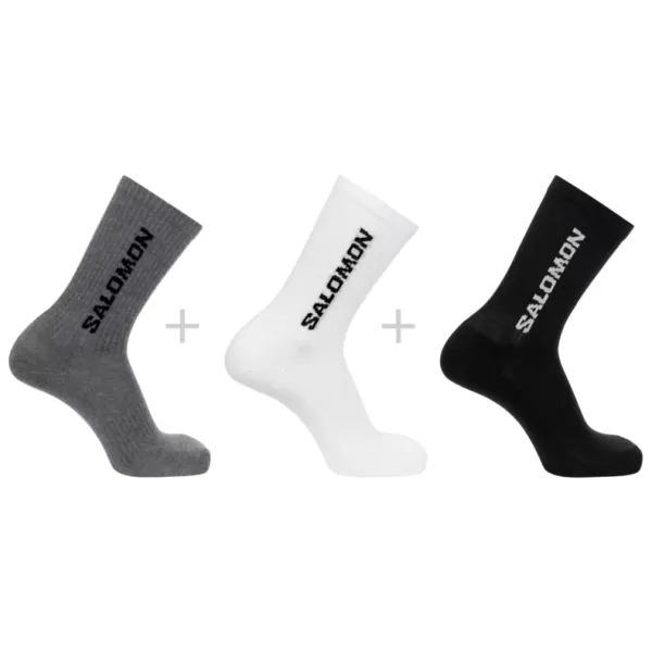  Čarape SALOMON EVERYDAY CREW 3-PACK LC2086200 CRNO/BIJELI/MED SIVI MELANŽ 