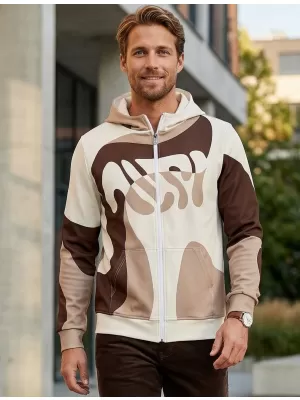 Muška dukserica na zip premium ALTISPORT VOJ/ALM056MI02 SMEĐI