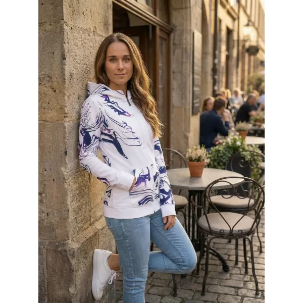  Ženska dukserica na Zip Premium ALTISPORT VOJ/ALW064MI02 BIJELI -VIOLET 