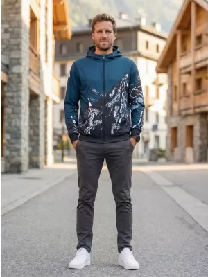 Muška dukserica na zip premium ALTISPORT VOJ/ALM059MI02 MORNARICA