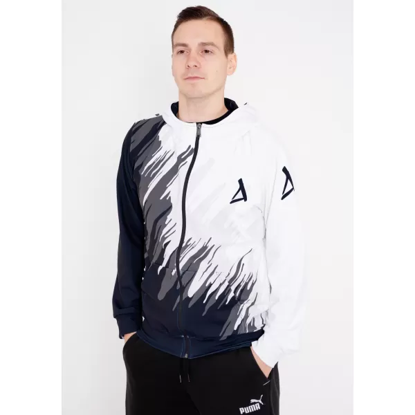  Muška dukserica na zip premium ALTISPORT VOJ/ALM006MI02 CRNO -BIJELI 