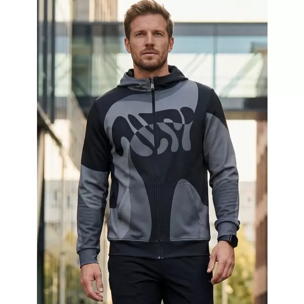  Muška dukserica na zip premium ALTISPORT VOJ/ALM056MI02 CRNI 