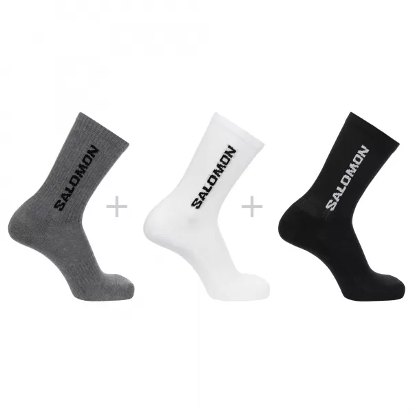  Čarape SALOMON EVERYDAY CREW 3-PACK LC2086200 CRNO/BIJELI/MED SIVI MELANŽ 