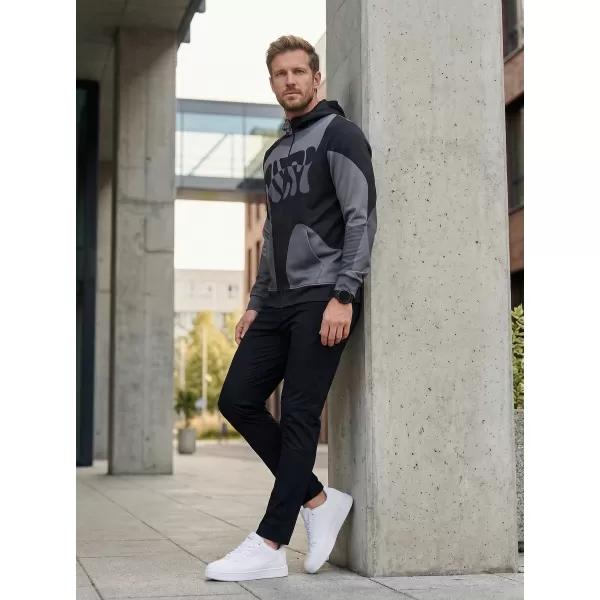  Muška dukserica na zip premium ALTISPORT VOJ/ALM056MI02 CRNI 