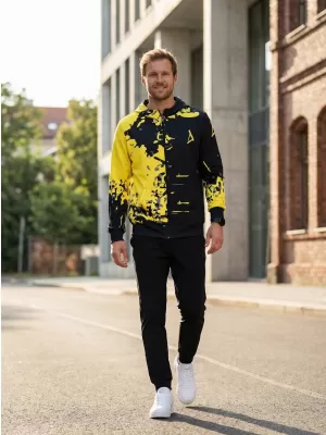 Muška vrhunska majica s patentnim zatvaračem ALTISPORT VOJ/ALM057MI02 FLUO ŽUTA