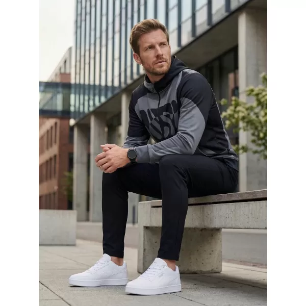  Muška dukserica na zip premium ALTISPORT VOJ/ALM056MI02 CRNI 