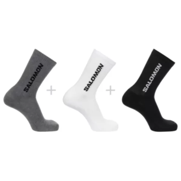  Čarape SALOMON EVERYDAY CREW 3-PACK LC2086200 CRNO/BIJELI/MED SIVI MELANŽ 
