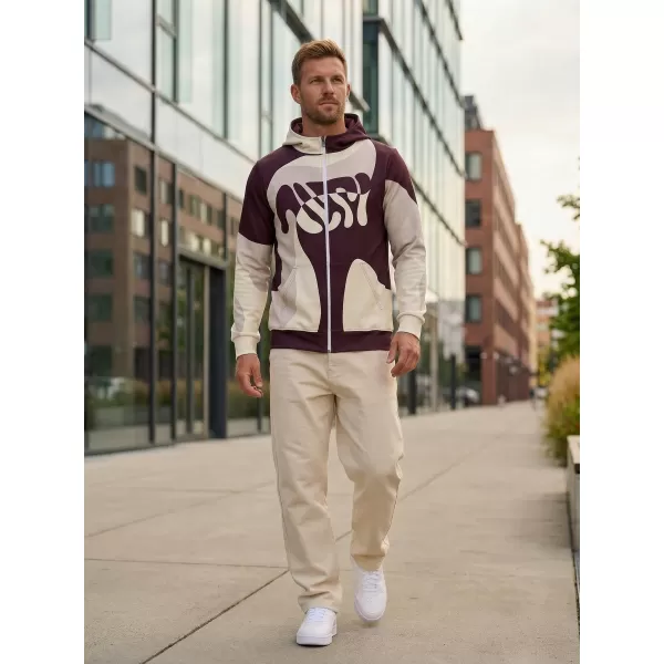  Muška dukserica na zip premium ALTISPORT VOJ/ALM056MI02 BEŽ/CRVENA 