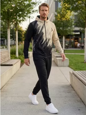 Muška dukserica na zip premium ALTISPORT VOJ/ALM006MI02 CRNA -BRANA
