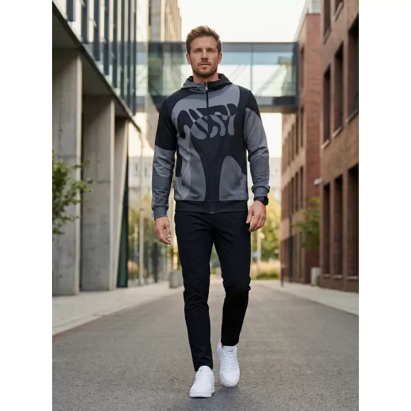 Muška dukserica na zip premium ALTISPORT VOJ/ALM056MI02 CRNI 