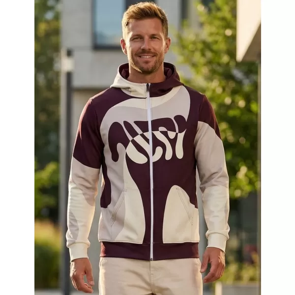  Muška dukserica na zip premium ALTISPORT VOJ/ALM056MI02 BEŽ/CRVENA 