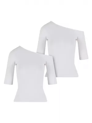 Ženska majica kratkih rukava URBAN CLASSICS TB7096A BIJELO/BIJELO