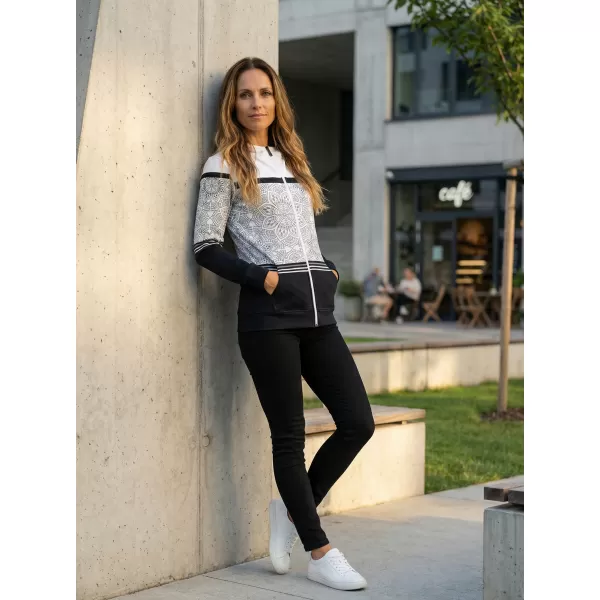  Ženska premium majica s patentnim zatvaračem ALTISPORT VOJ/ALW023MI02 CRNO-BIJELO 